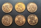 Uncirculated Lincoln Cents- Lot Of 6 Wheat Pennies-1940's And 1950's
