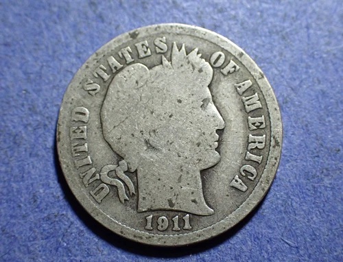 1911-D Barber Dime  Good