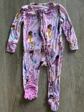 Disney Posh Peanut Little Mermaid Ruffle Zip-Front Footed One-Piece Size 18-24m