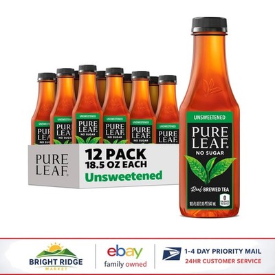 12-Pack Unsweet Black Iced Tea, Zero Sugar, Gluten-Free, 18.5 Fl Oz Bottles
