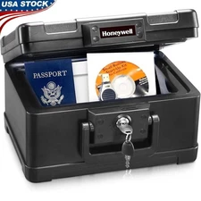 Fireproof Safe Box Key Lock Storage Documents USB Media 30 Min Protection New