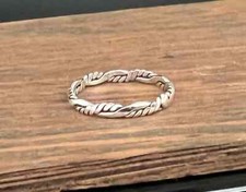 Thin Braided Silver Ring  925 Sterling Silver  Braided Silver Ring All size