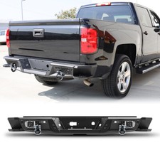 Steel Rear Bumper For 2007-2018 Chevy Silverado 1500 W2led Lights 2d-rings