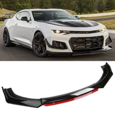For Chevy Camaro SS 1LE ZL1 V8 V6 Front Bumper Lip Splitter Spoiler Glossy Black