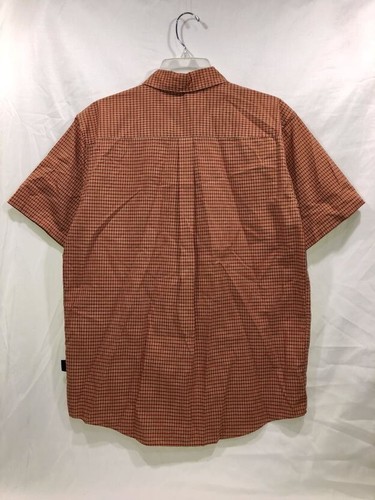 Patagonia Men's Organic Cotton Orange Plaid Short Sleeve Button Up Size Medium - Photo 2/7