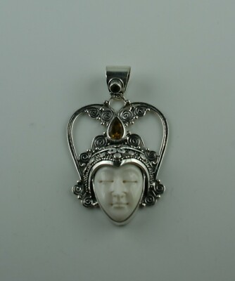 Balinesische Gottheit  Citrin  Sterling Silber  Carving  Bali