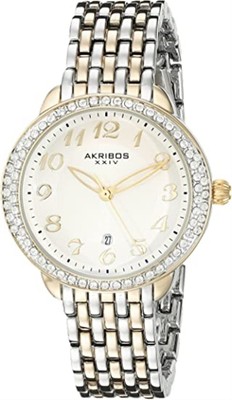 Akribos XXIV AK831TTG Quartz Womens Watch Silver Dial 