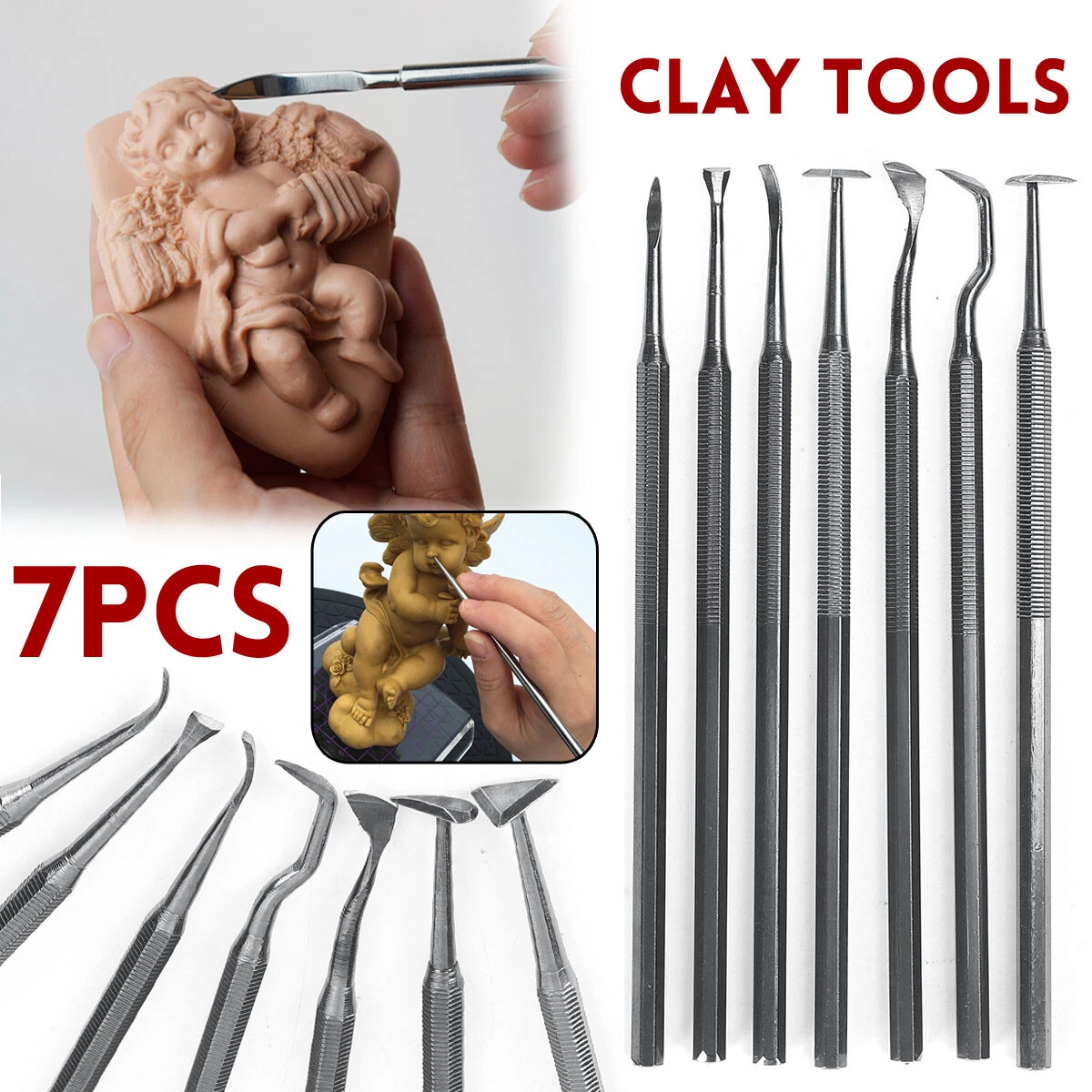 7Pcs Stainless Steel Clay Sculpting Set Wax Ceramic Carving