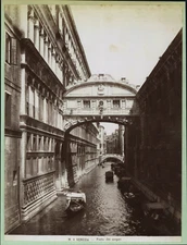 Italy, Venezia, Ponte dei Suspiri Vintage Print Print, Albumen Print 