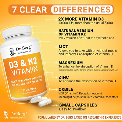 WFWJ 2-in-1 Vitamin D3 K2 Supplement Softgel, 10000 IU VIT - Foto 7