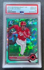 ELLY DE LA CRUZ 2022 BOWMAN DRAFT SAPPHIRE AQUA /20 PSA 10 FASTEST IN MLB POP 4