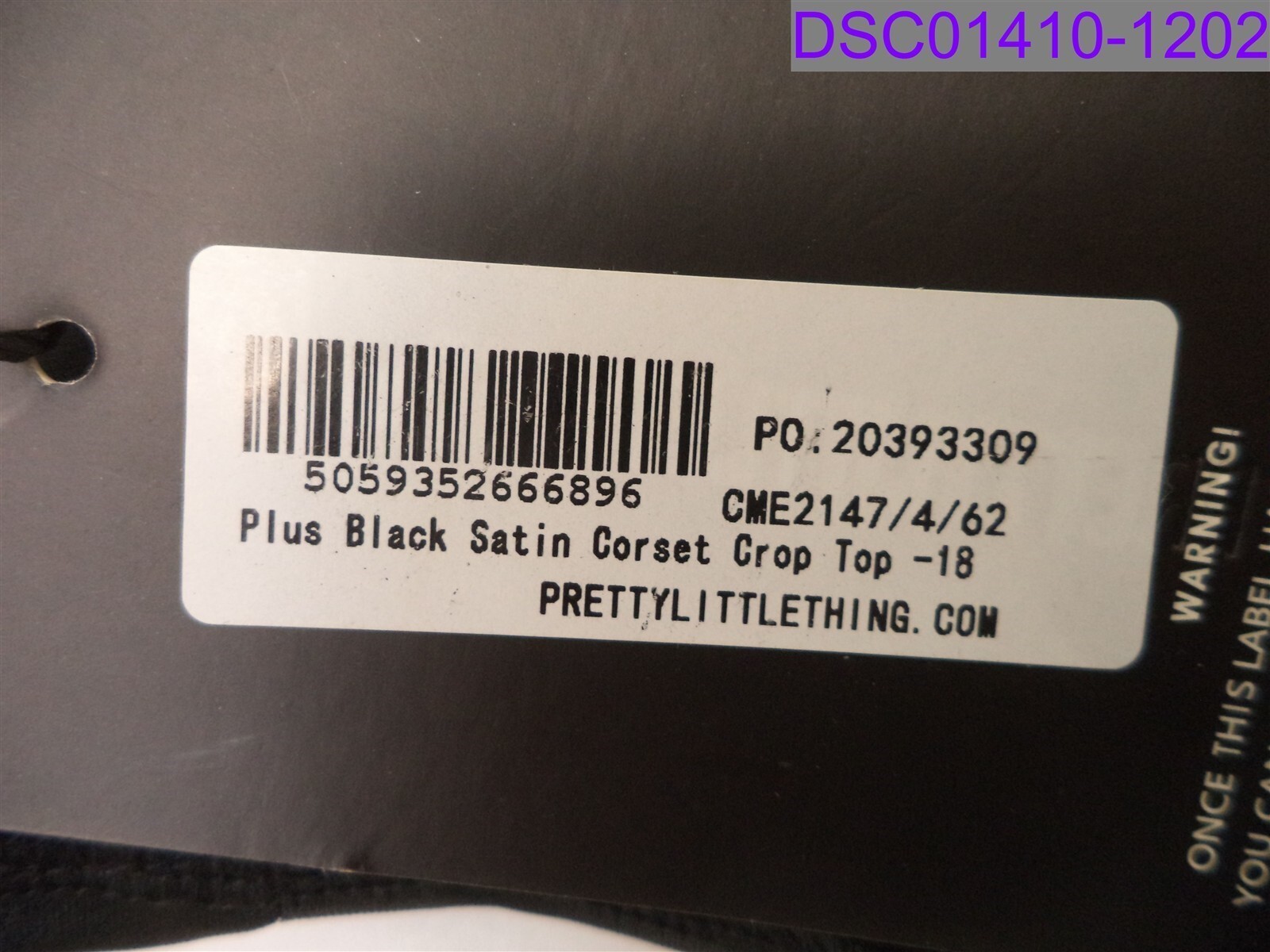 Pretty Little Thing Women's 14 Plus Black Satin Corset Crop Top P/N CME2147/4/62