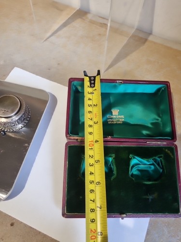 Edwin Davis Silver Set 2 cantine di sale e cucchiai in astuccio larghezza 2" (U2) - Foto 14 di 15