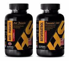 anti aging vitamins - ANTI PARASITE – RESVERATROL - full body detox -2 Bot COMBO