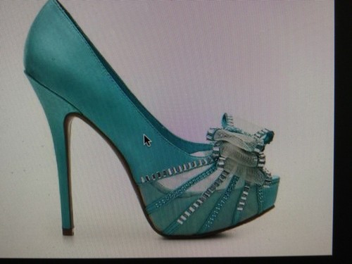 ZIGI SOHO Supreme PROM Party High Heel bow satin shoes Turquoise BLUE 6,5 US NWB - Picture 2 of 5
