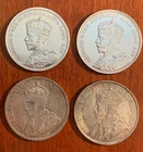 CANADA GEORGE V  1935, 1936 1 DOLLAR SILVER COINS, XF to UNCIRCULATED LOT OF (4)
