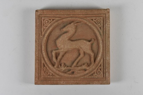 Unglazed Arts & Crafts Gazelle Tile California Batchelder or CALCO Era Unsigned - 第 1/6 張圖片