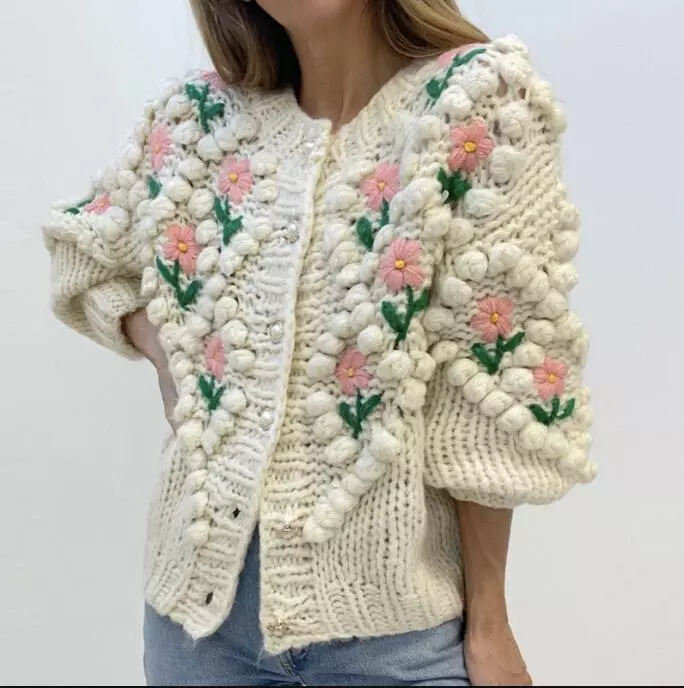 Cardigan sweater with pearls sale