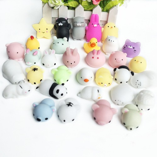 2x Tier Quetschies Kawaii Mochi Quetschen Stretch Stress zerdrückbar Spielzeug