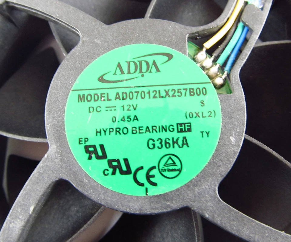 Ventiladores de refrigeración ADDA DC AD07012LX257B00 70x70x25 mm 7025 12V 0,45A 4 pines/cable 10 un. Foto 2 de 4