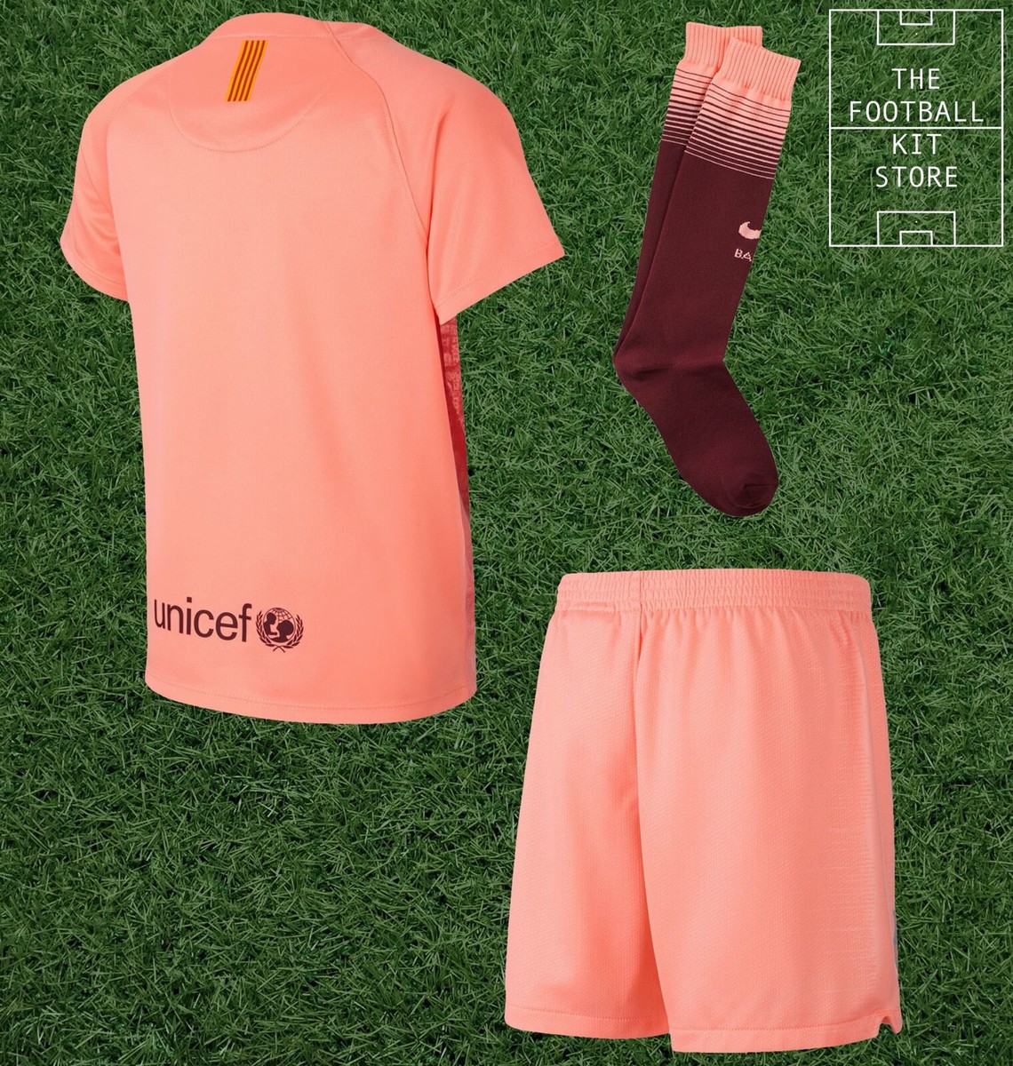 Nike Barcelona Third Kit Youth Football Shirt Shorts Socks Kids All  Sizes
