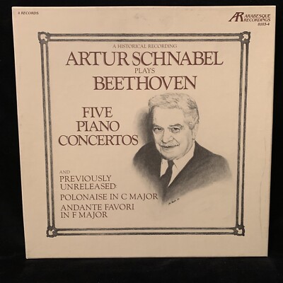 BEETHOVEN Piano Concertos Complete - ARTUR SCHNABEL - ARABESQUE 4LP BOX 1981 NM