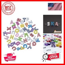 52 Pack A-Z 8mm Full Colors Rhinestone Letter Slide Charms Crystal Alphabet L...