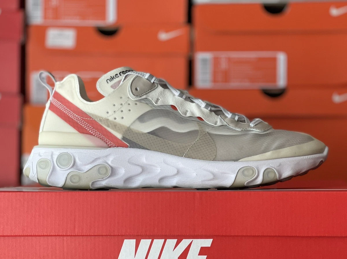 bundt Eve Konvertere NIKE REACT ELEMENT 87 SAIL LIGHT BONE WHITE 2018 MEN'S SIZE 12 RED  AQ1090-100 | eBay