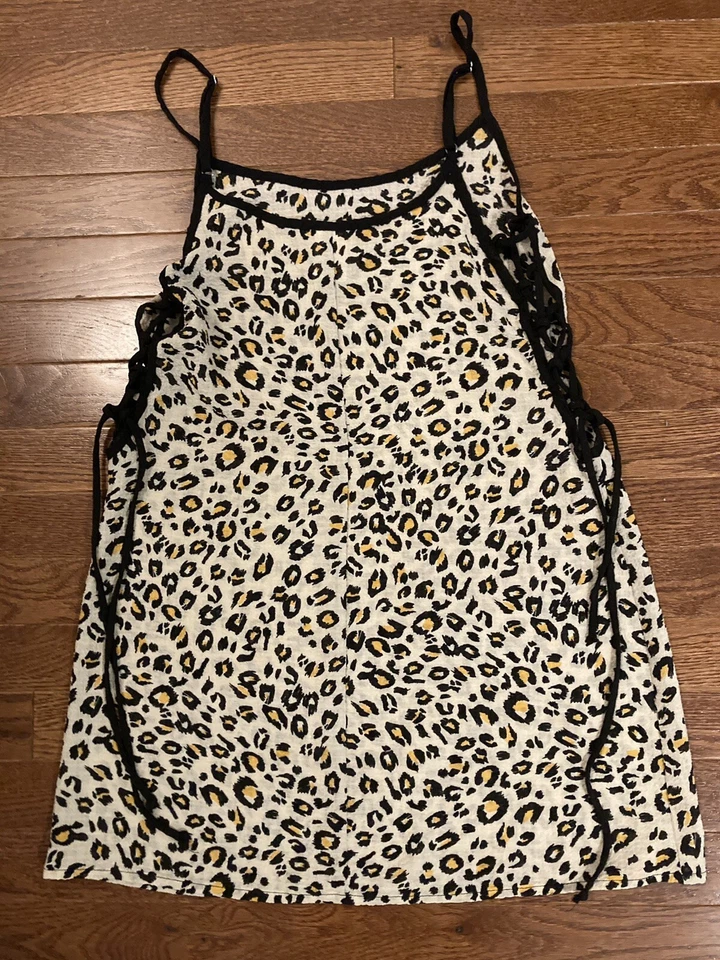 Merona Leopard Swimsuit Coverup Lightweight Side Tie Swim Sz Medium - Image 4 of 4