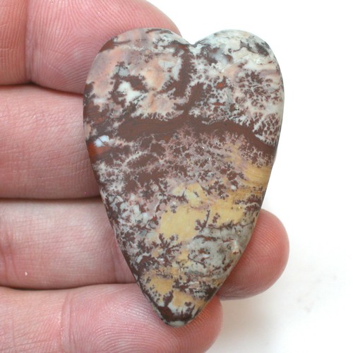 DVH Sonora Dendritic Jasper Rhyolite Heart 2 Sided Cabochon 48x33x9 (4264) - Picture 2 of 4