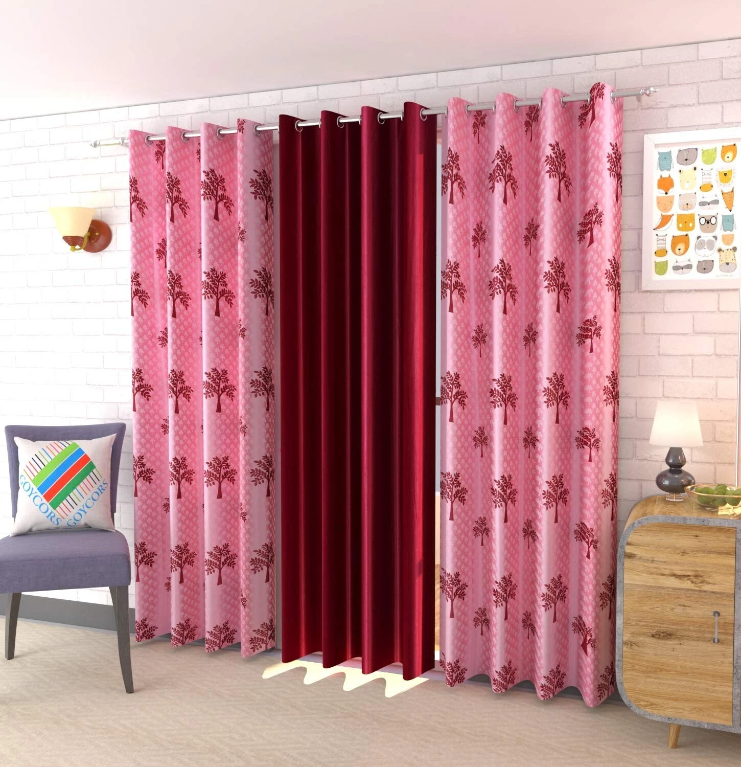 Nuevo Juego De Cortinas Para Ventana De 3 Piezas - 5 Pies