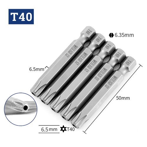 5PCS 50/75mm Offset Tamper Proof Torx Bit Set Security Screw Holder Screwdriver - Picture 24 of 37