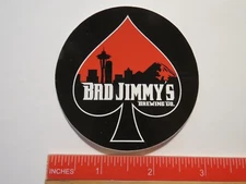 STICKER Beer ~ BAD JIMMY'S Brewing Co ~ Seattle, WASHINGTON ~ City & Mountains