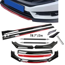 Front Bumper Lip Chin Spoiler Splitter Body Kit Glossy Black For Honda Civic S
