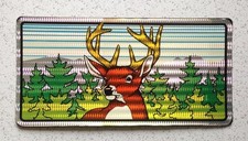 Deer Buck Hunting Retro Auto License Plate - Plastic With Reflective Laminate