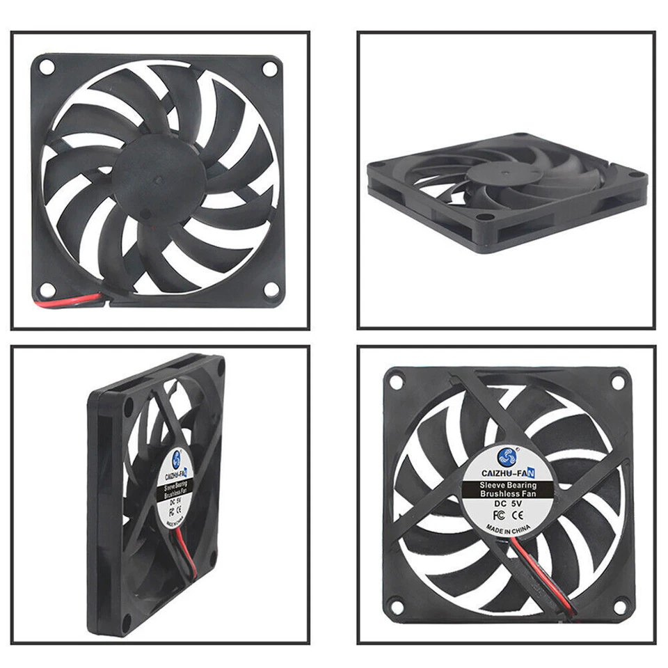 2/4X DC12V 5V 24V Cooling Computer Case Fan 80mm 80x80x10mm for PC 3D Printer - Image 2 of 4