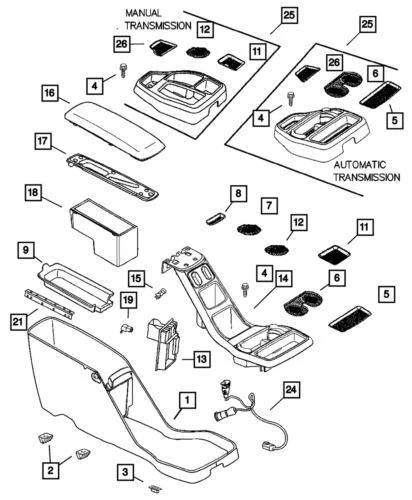Cubierta del reposabrazos de consola delantero para Dodge Durango 2001-2007 (P/N UE171L5AB)