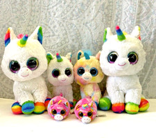 Ty Beanie Boos LOT of 6 - Unicorns rainbow