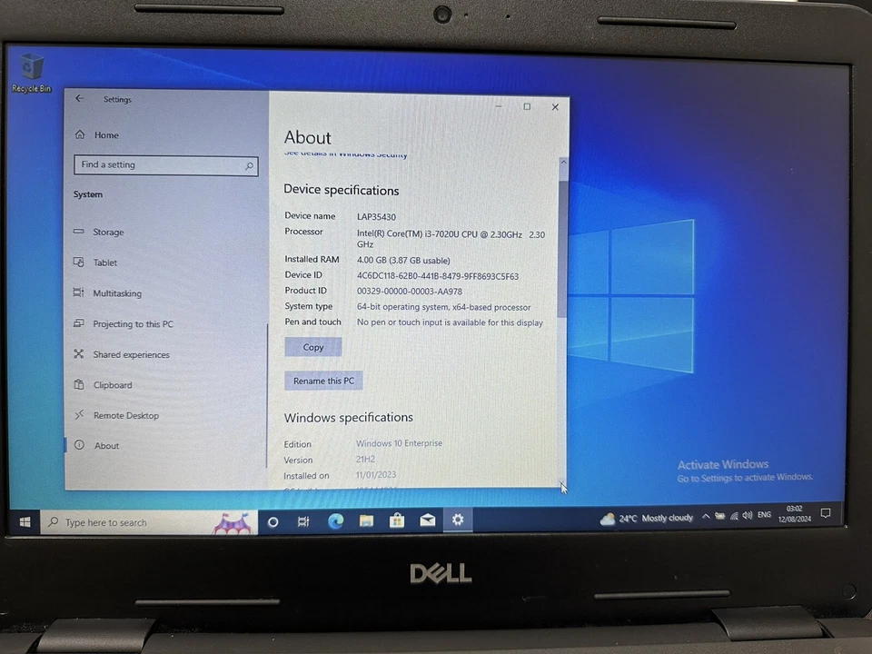 Dell Latitude 3300 13.3" Laptop i3-7020U 4GB RAM 128GB SSD Windows 10 Pro * READ - Image 4 of 4