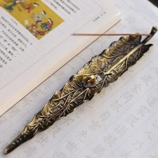 Bodhi Leaf Incense Holder Alloy Stick Burner Style Home Office Decor 2pc