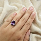 Sparkling Color Changing Spinel Oval 7.50Ct 925 Sterling Silver White Gold Rings