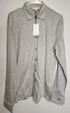 NWT Reiss Mercerised Hendon LS Polo Mens Large Grey Melange