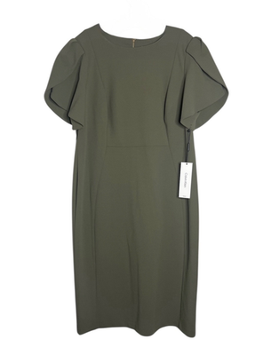 Calvin Klein Women's Olive Green Tulip Sleeve Sheath Dress Size 14W Crepe |  eBay