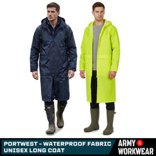Mens Long Waterproof Jacket Hooded Lightweight Outdoor Classic Outdoor Rain Coat