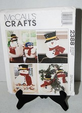 McCalls 2388 Vintage Snowman Christmas Decorations Pattern, uncut FF