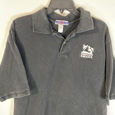 Vintage Penn State Polo Jerzees Mens Large Faded Black PSU S.M.A.R.T L