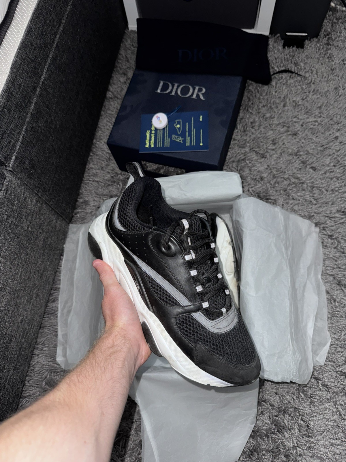 Dior B22 Black White UK Size 10 EU 44