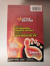 30 Pair Little Hotties Adhesive Toe Foot Warmer Pure Heat Air Activated
