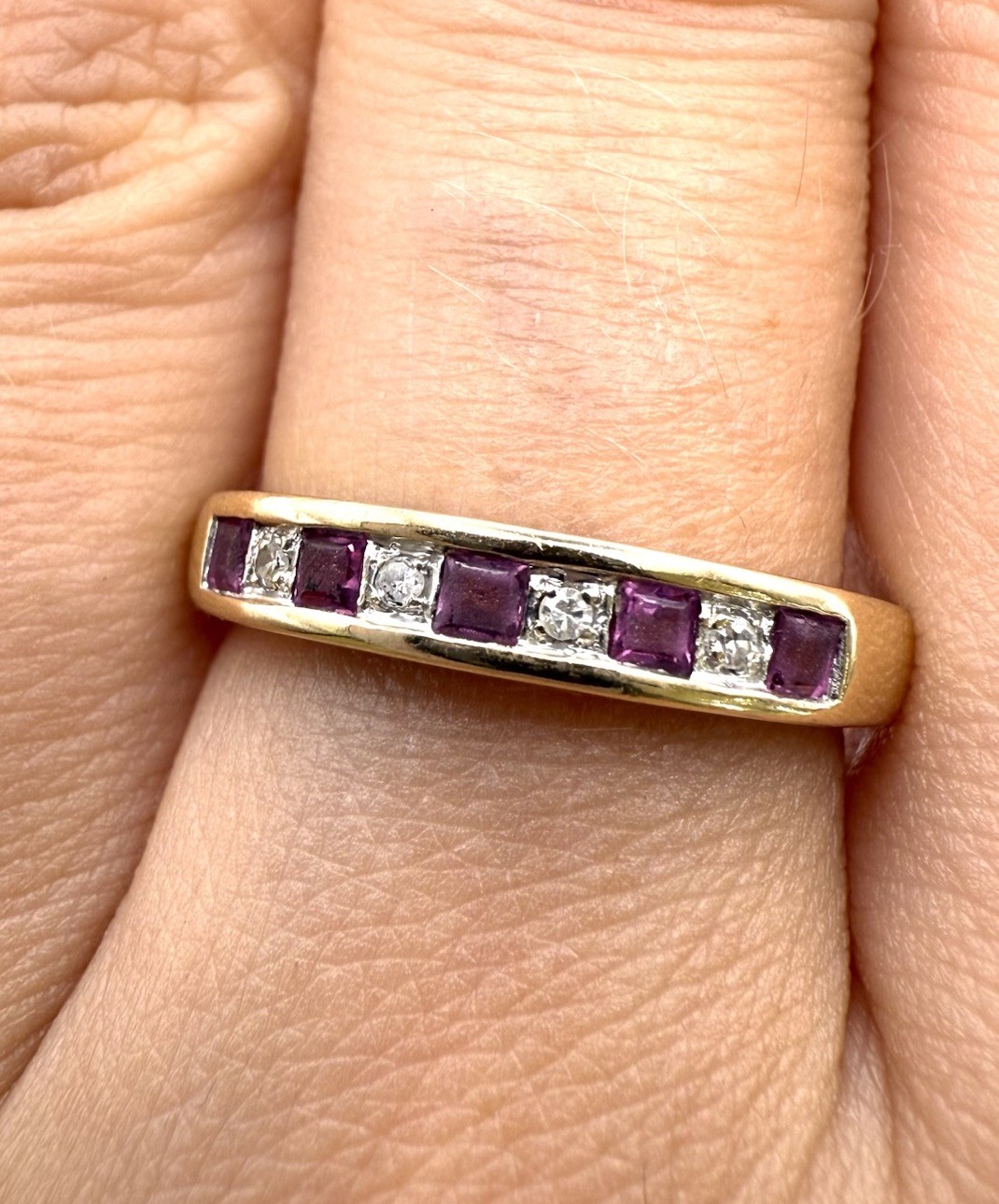 9ct Gold Ruby Diamond Ring Red Ruby Diamond Etern… - image 14