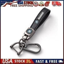 Genuine Leather Car Keychain Set for Seattle Mariners Fans Key Ring Accessories